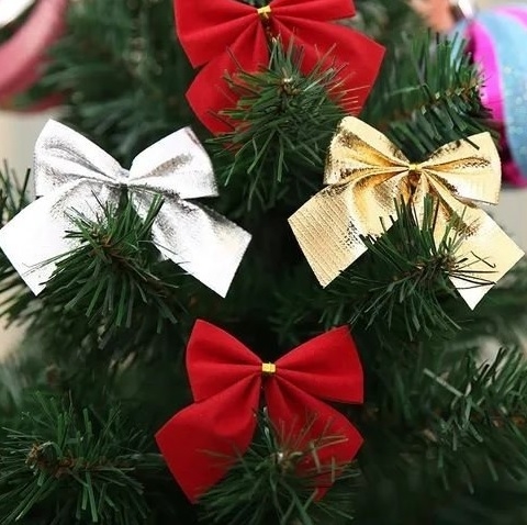 Laço Vermelho Para Arvore de Natal Com 12 Peças 6,5cm Laço Vermelho Para Arvore de Natal Com 12 Peças 6,5cm