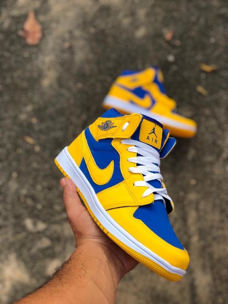 air jordan azul e amarelo