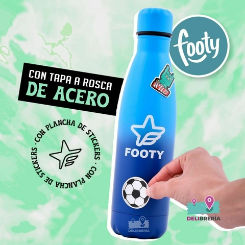 Botella de acero Footy termica degrade con stickers 500 ml