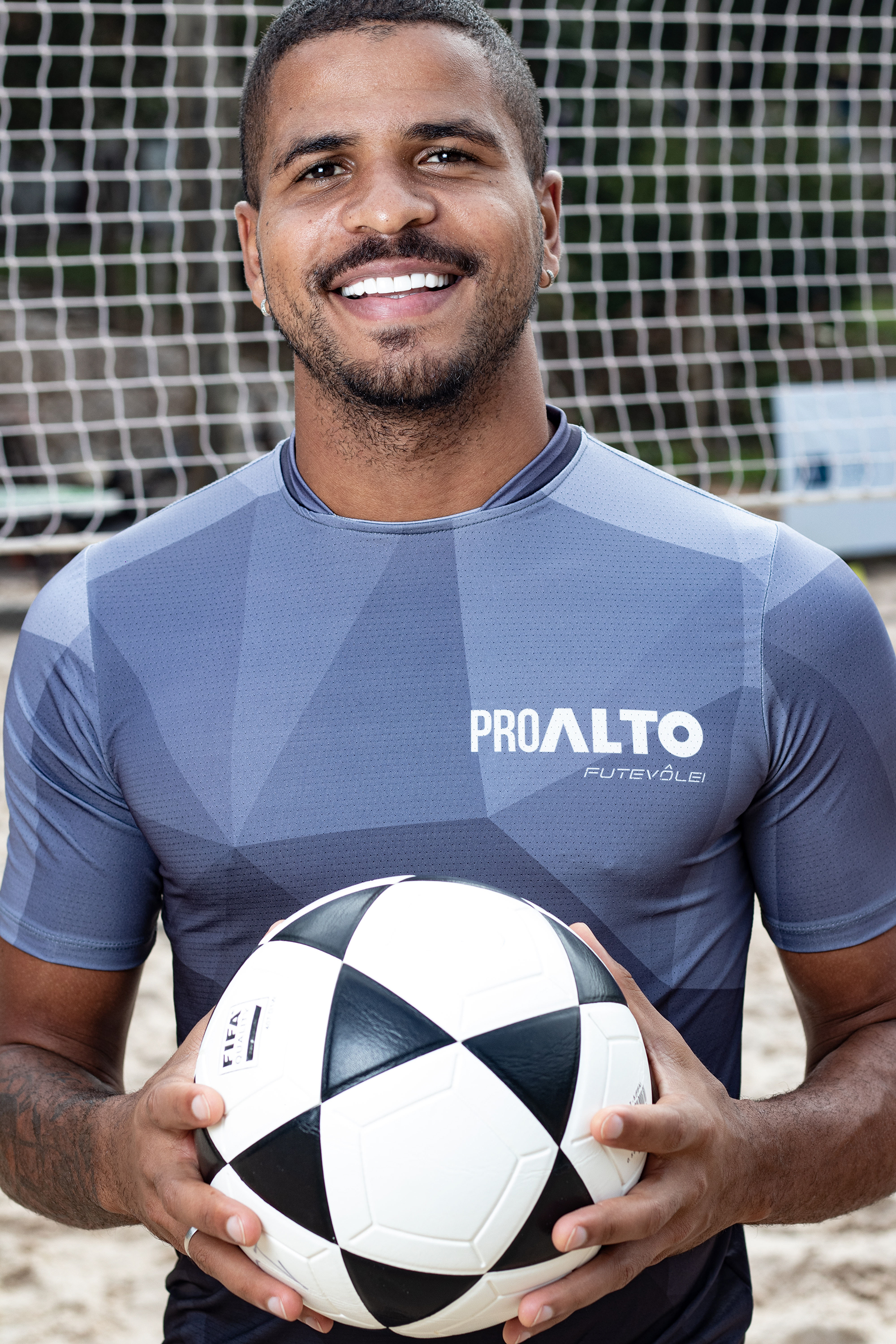 Camiseta Athleta Jogo Futevolei Brasil - Azul / Amarelo - Athleta