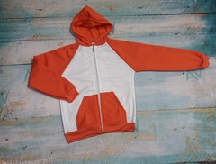 Art. 119 Campera manga ranglan blanca y Naranja - comprar online