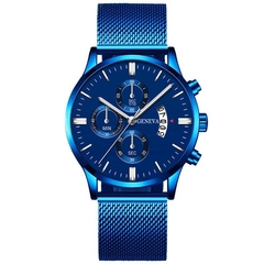 [MS0002] Relógio empresarial Masculino Luxo. Aço Inoxidável, Cinto em Malha, Relógio Analógico de Quartzo. - loja online