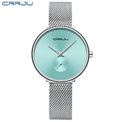 [MS0015] Relógio luxo CRRJU casual. Malha aço Inoxidável à prova d'água - Malibu Shopping