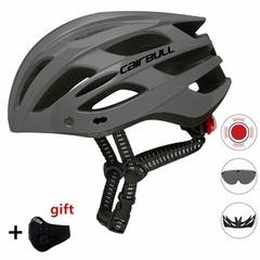 [MS0053] Capacete Ciclismo ultraleve com visor removível + lanterna traseira. na internet
