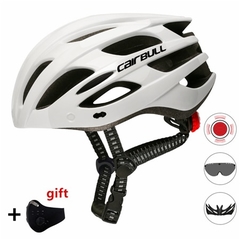 [MS0053] Capacete Ciclismo ultraleve com visor removível + lanterna traseira. na internet
