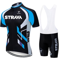 Imagem do [MS0041] Conjunto de camisa ciclismo STRAVA Fluorescente manga curta.