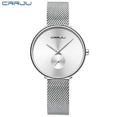 [MS0015] Relógio luxo CRRJU casual. Malha aço Inoxidável à prova d'água - loja online