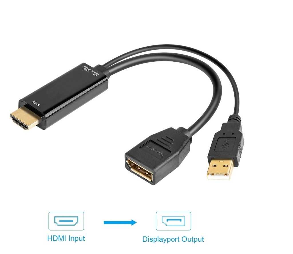 Adaptador Conversor de Video DisplayPort a HDMI 4K 30Hz