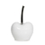Manzana de cerámica blanca con plata
