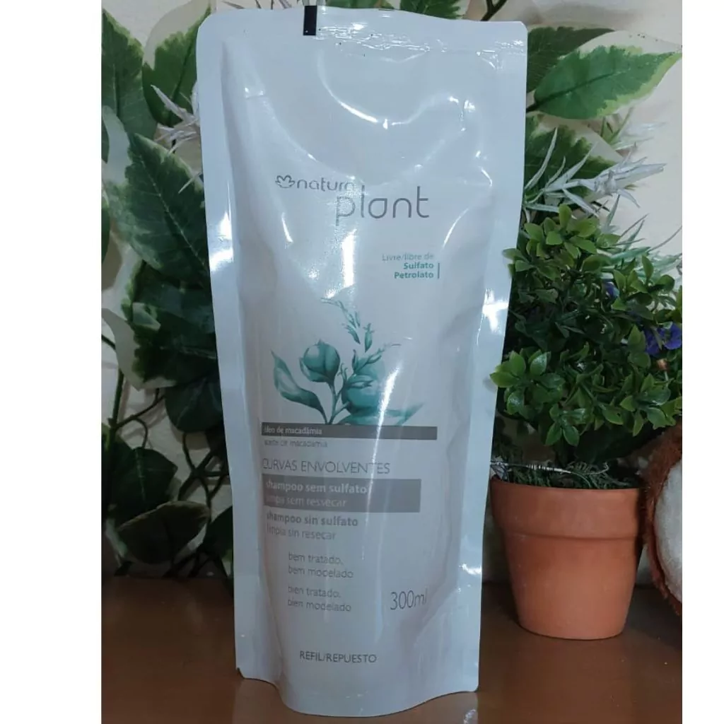 Refil Shampoo Sem Sulfato Curvas Envolventes - Natura Plant 300 ml