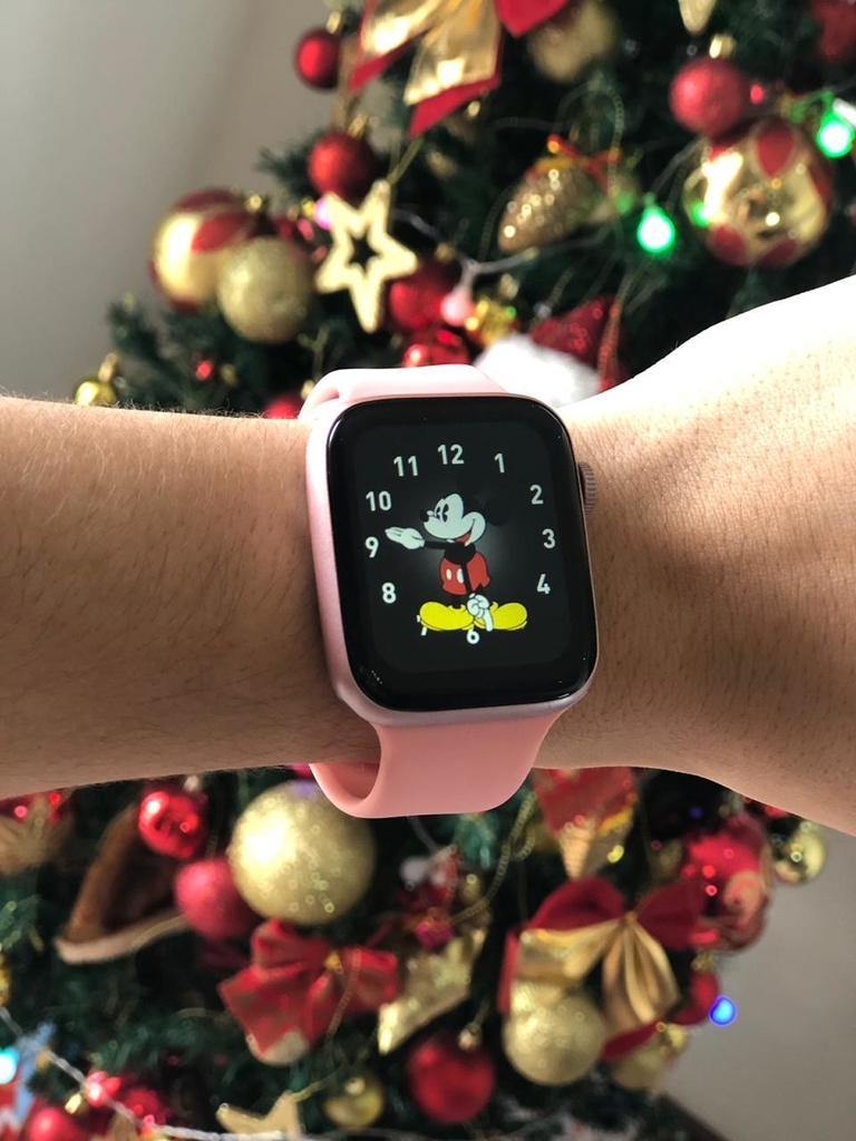 iwo 12 rose com pulseira preta