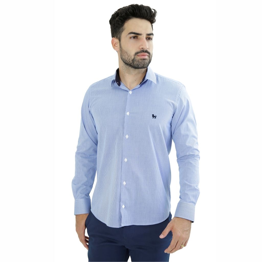 Camisa slim fit xadrez Decenio