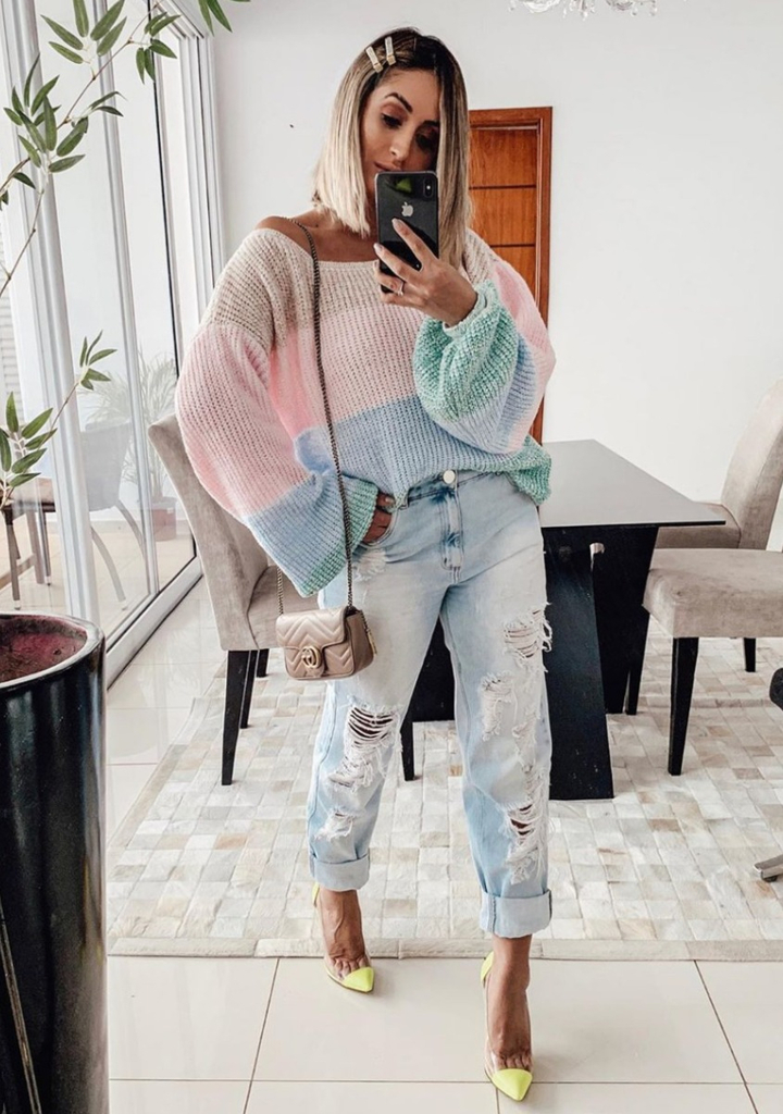 blusa tricot candy color