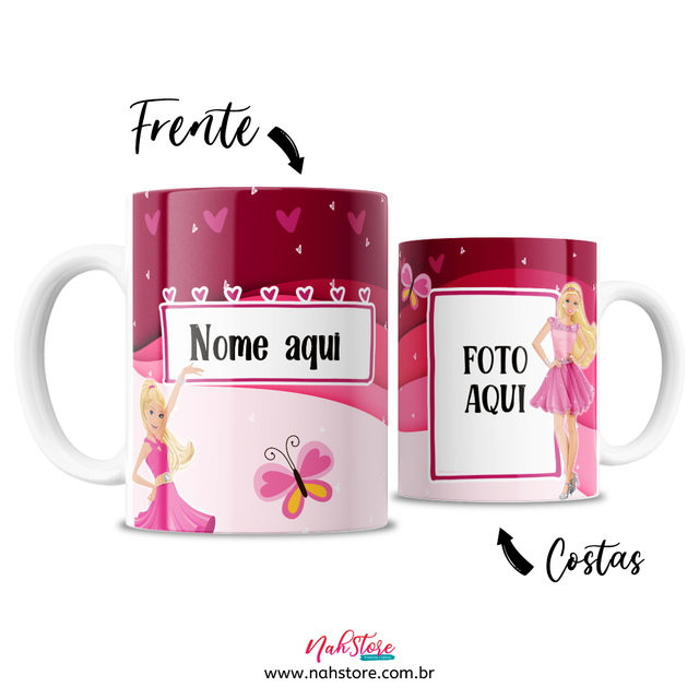 Caneca Personalizada Barbie Para Colorir