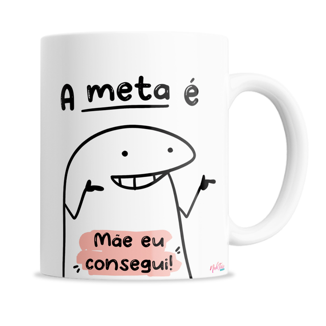 Caneca Flork meme divertida mae na volta a gente compra - Branco