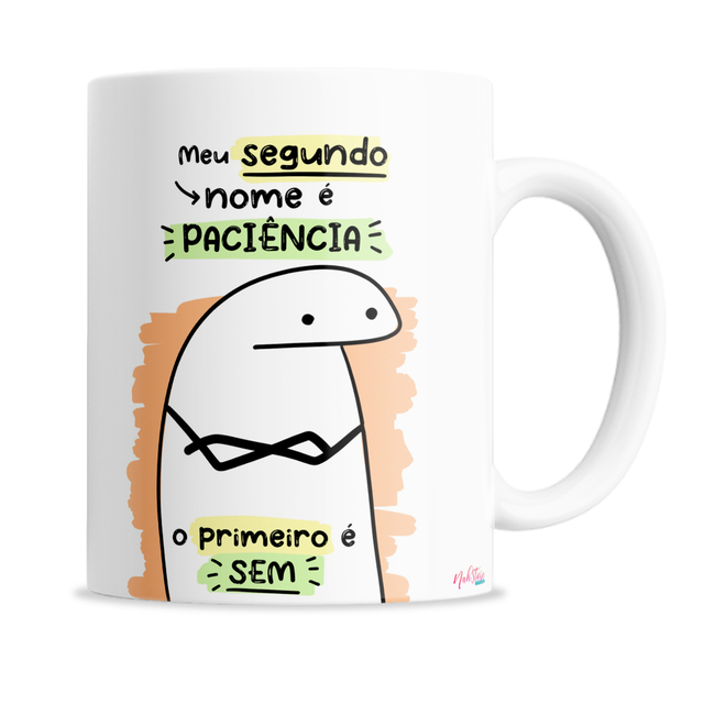 Caneca Flork Meme Bentô Divertida – Meu segundo nome é Paciência