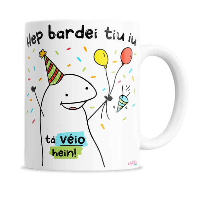 Caneca Meme Flork Feliz Aniversário - Parabéns para Tu