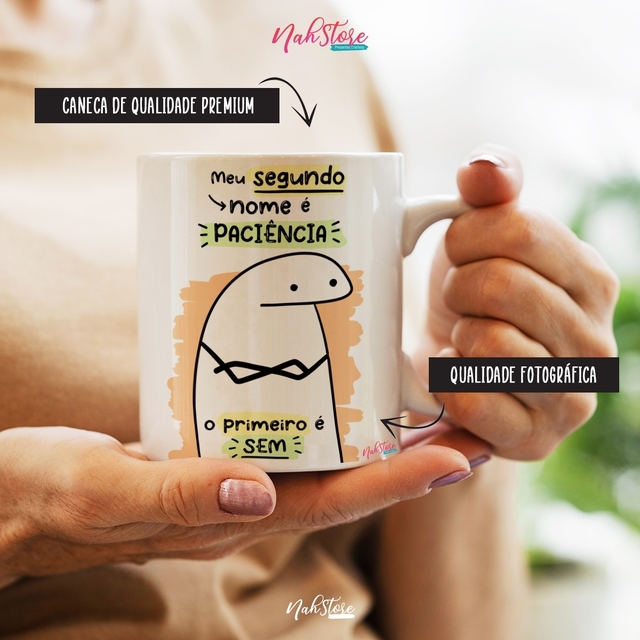 Caneca Flork Meme Bentô Divertida – Meu segundo nome é Paciência