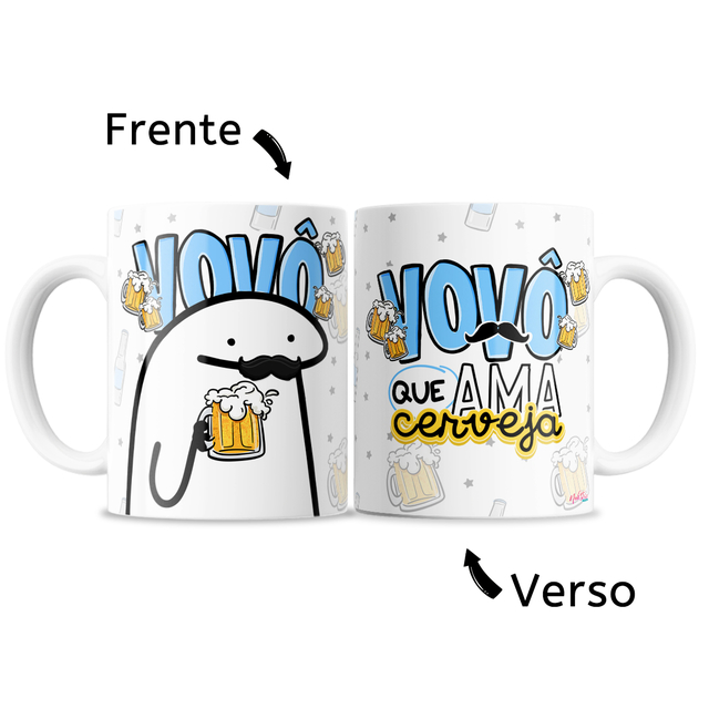 Caneca meme flork pai que ama game personalizada 325ml