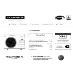 Bomba de calor POOL-INVERTER 75 - comprar online