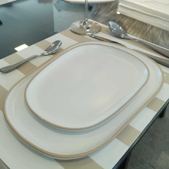 Platos de postre X6 Beige Outline