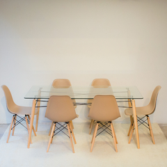 MESA EAMES TAPA VIDRIO
