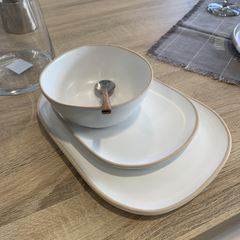Platos de postre X6 Beige Outline - Remoar