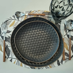 Platos de postre X4 Black & Beige - comprar online