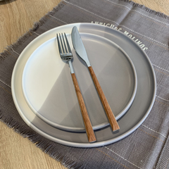Platos de postre X6 Aquarela Gris - comprar online