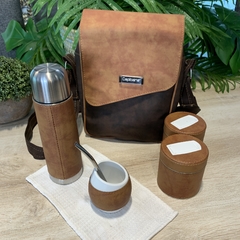 Set matero con bandolera de cuero