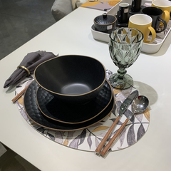 Platos de postre X4 Black & Beige en internet