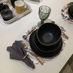 Platos de postre X4 Black & Beige - tienda online