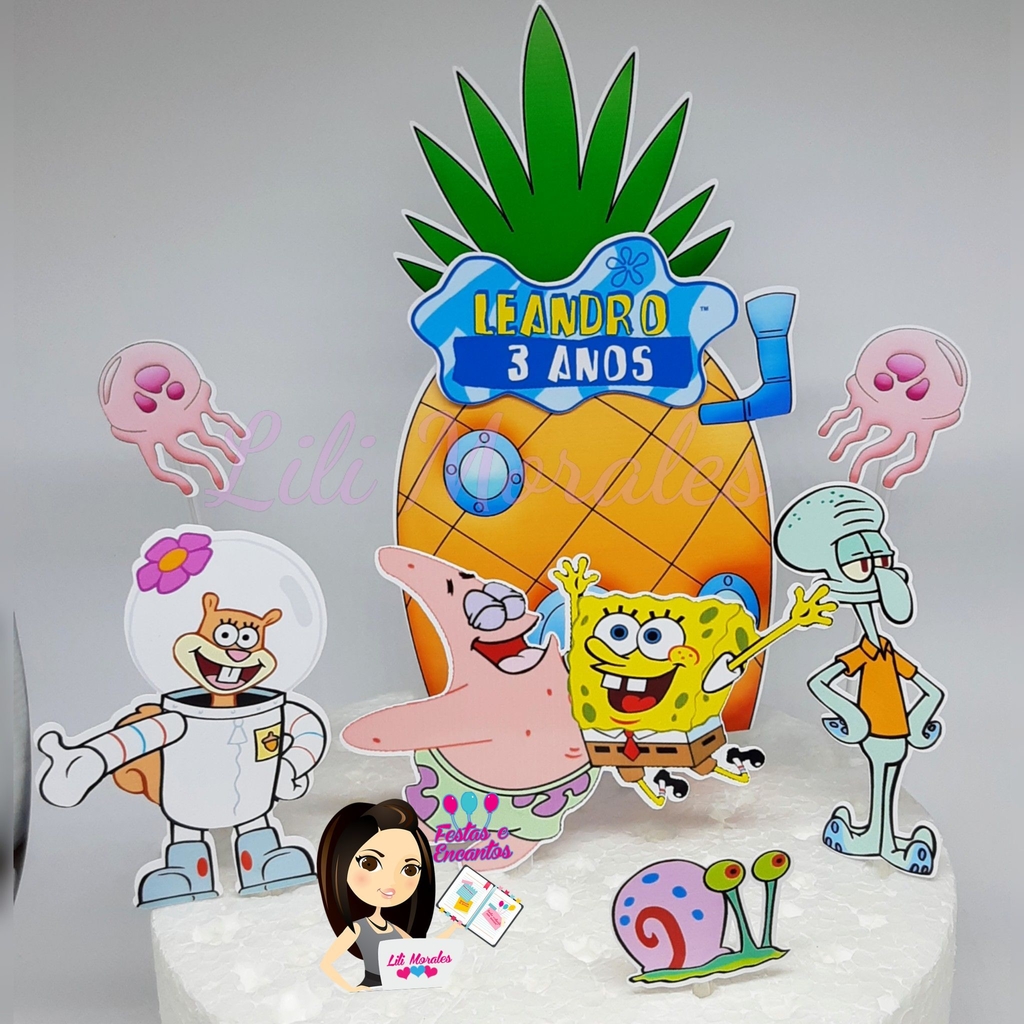 10 Caixas Piramide Personalizada - Bob Esponja - Lembrancinha Infantil -  Mesversario