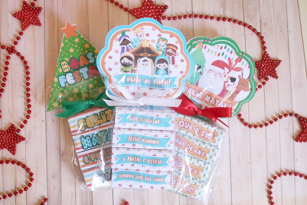 Lembrancinha de Natal / Caixinha Porta 3 Bis Personalizada / Lindo Mimo /  Caixa + as Capinhas do Bis