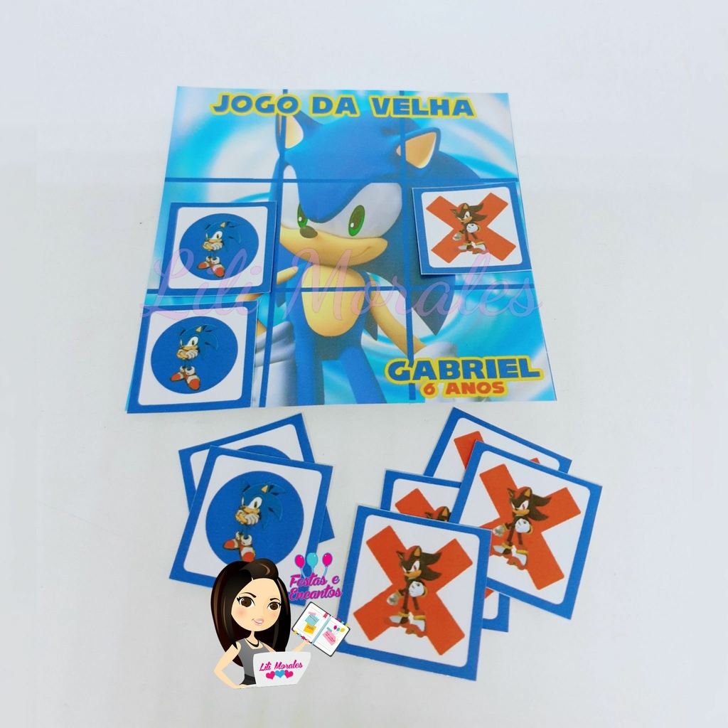 10 Jogos Da Velha Personalizado Sonic - Graciele Alves Artes