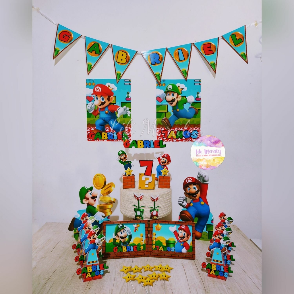 ALUGUEL Decoração Super Mário Bros - Pegue e Monte