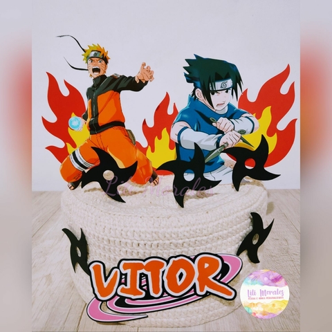 Topo Topper De Bolo Personalizado Aniversário Naruto