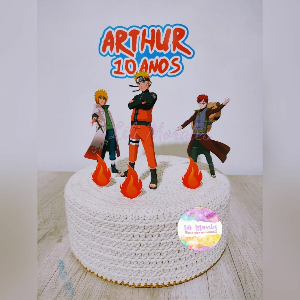 Topo Topper De Bolo Personalizado Aniversário Naruto