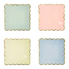Platos Cuadrados Pastel- Amarillos - comprar online