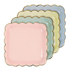 Platos Cuadrados Pastel- Celeste en internet