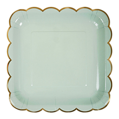 Platos Cuadrados Pastel- Verde