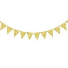 Banderín Glitter Dorado