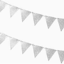 Banderín Glitter Plata