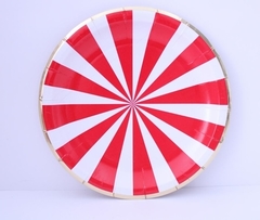 Platos Rayados Rojos