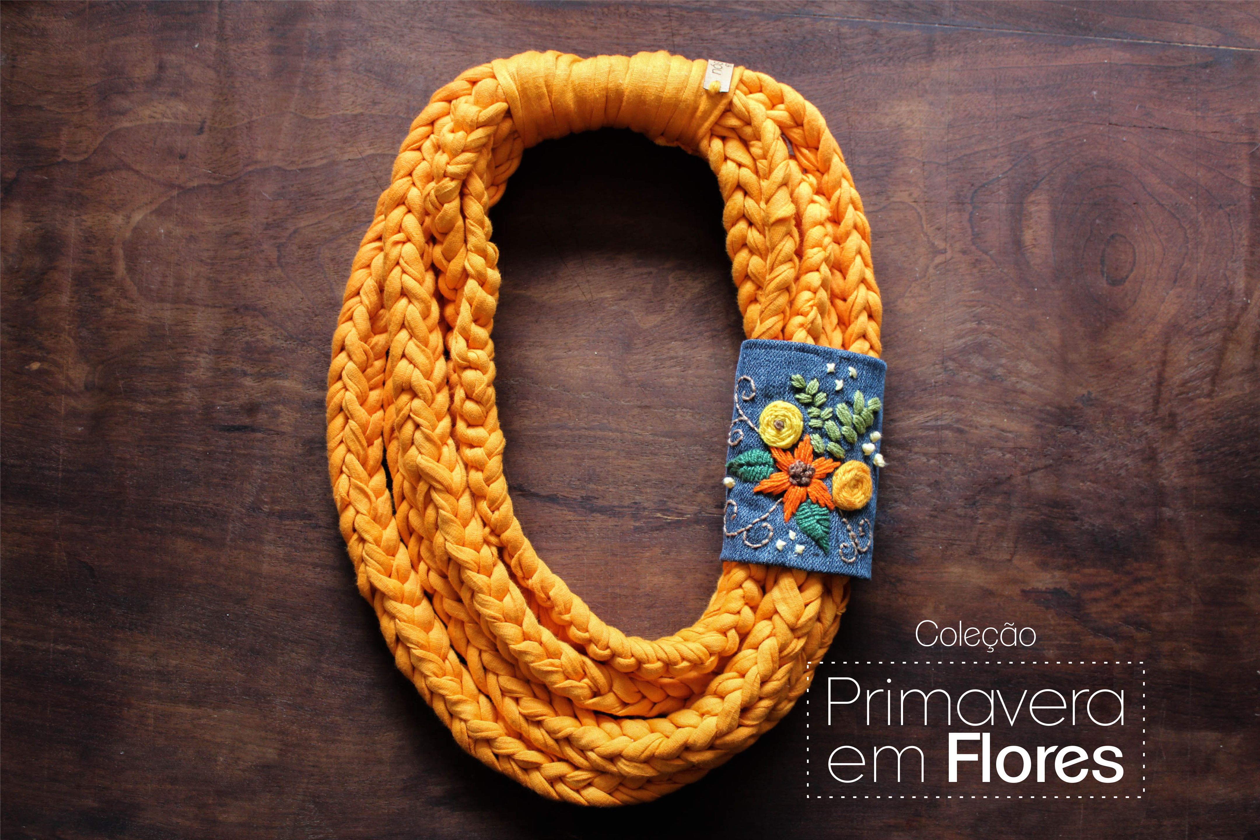 colar primavera em flores