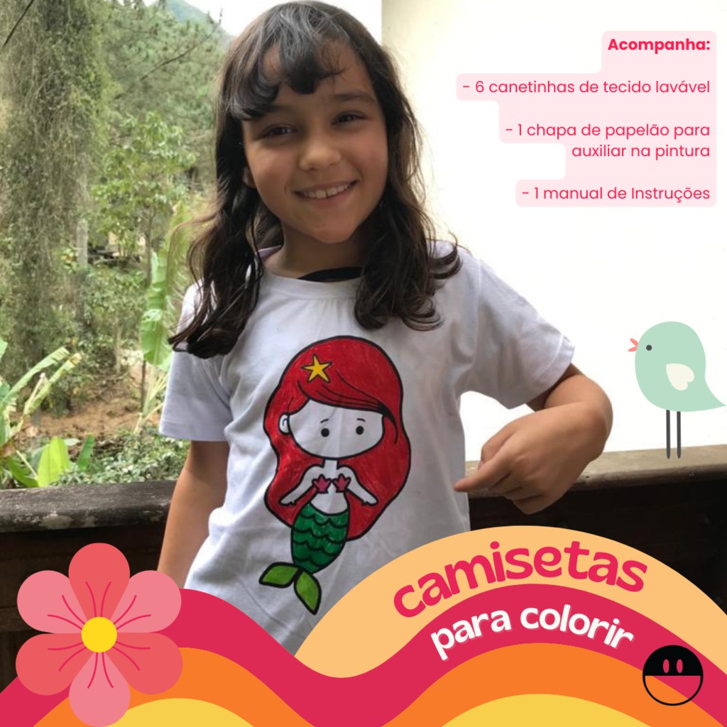 Camiseta Para Colorir Infantil