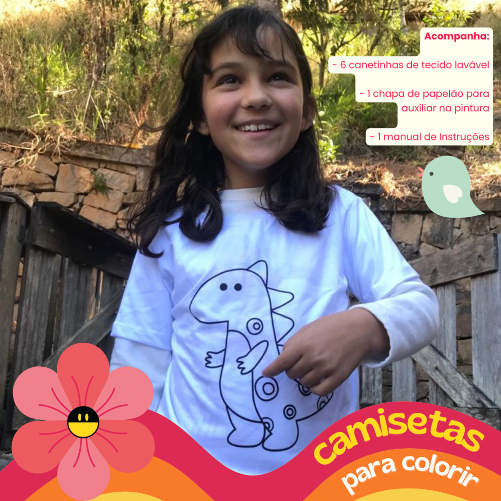 Camiseta Para Colorir Infantil