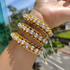 Pulseira corrente e strass - comprar online