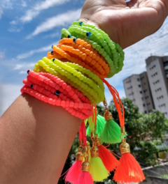 Bracelete de Miçangas com Olho Grego e Tassel na internet