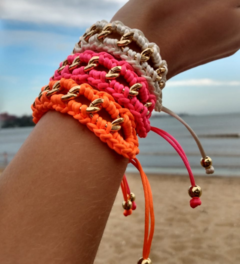 Trio Braceletes Crochê